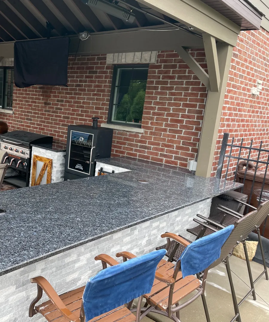 Commercial granite bar top installed by Granite Solution One